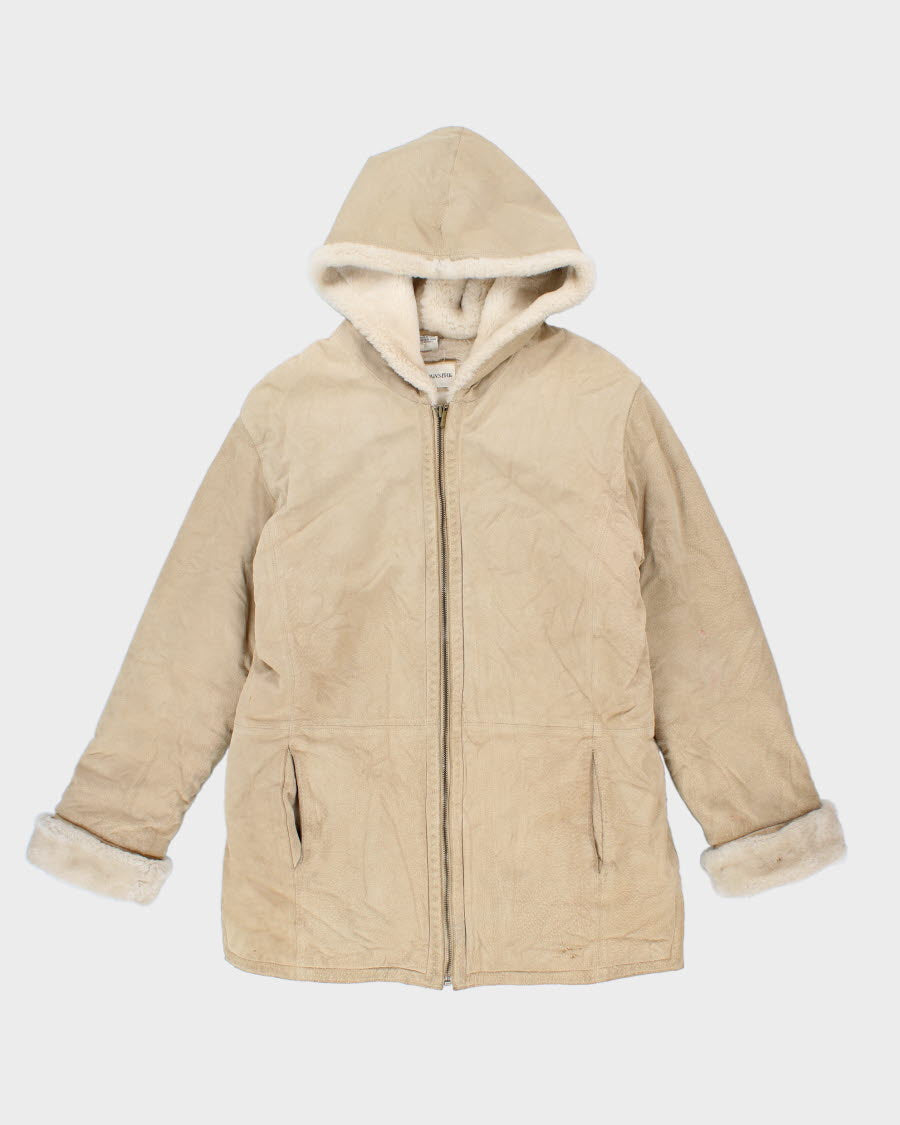 Vintage St John's Bay Fleece Lined Hooded Suede Coat - S