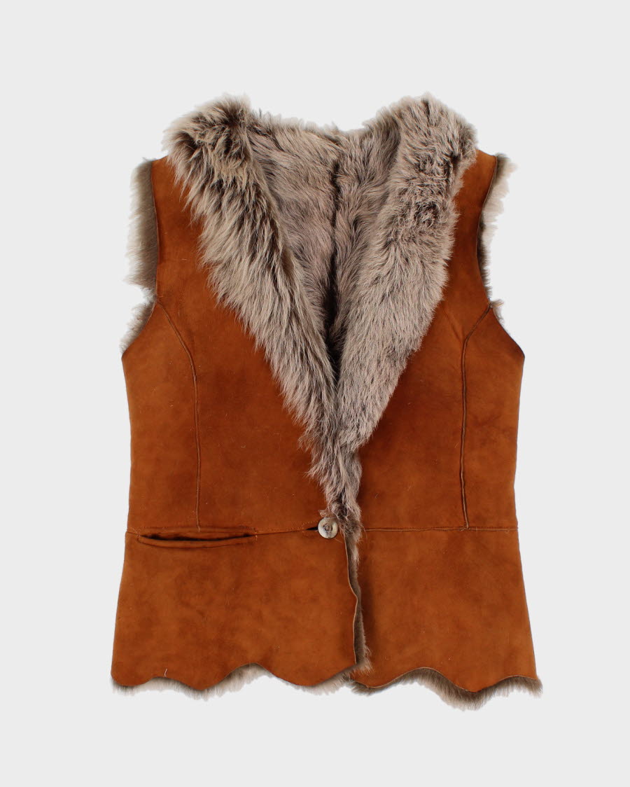 Woman's Neto Brown Leather Vest - M