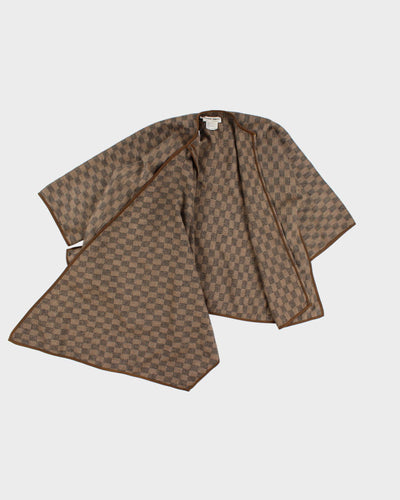 Vintage 1980's Brown checked Giorgio Armani Cloak - L