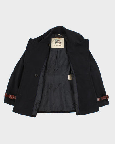 Vintage Woman's Burberry Wool Navy Pea Coat - M