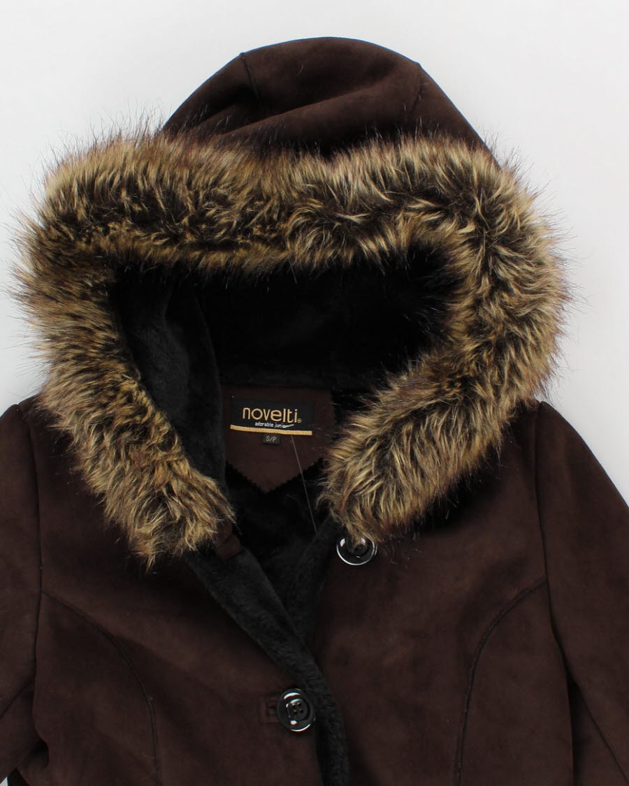 Vintage Novelti Faux Fur Hooded Coat - S