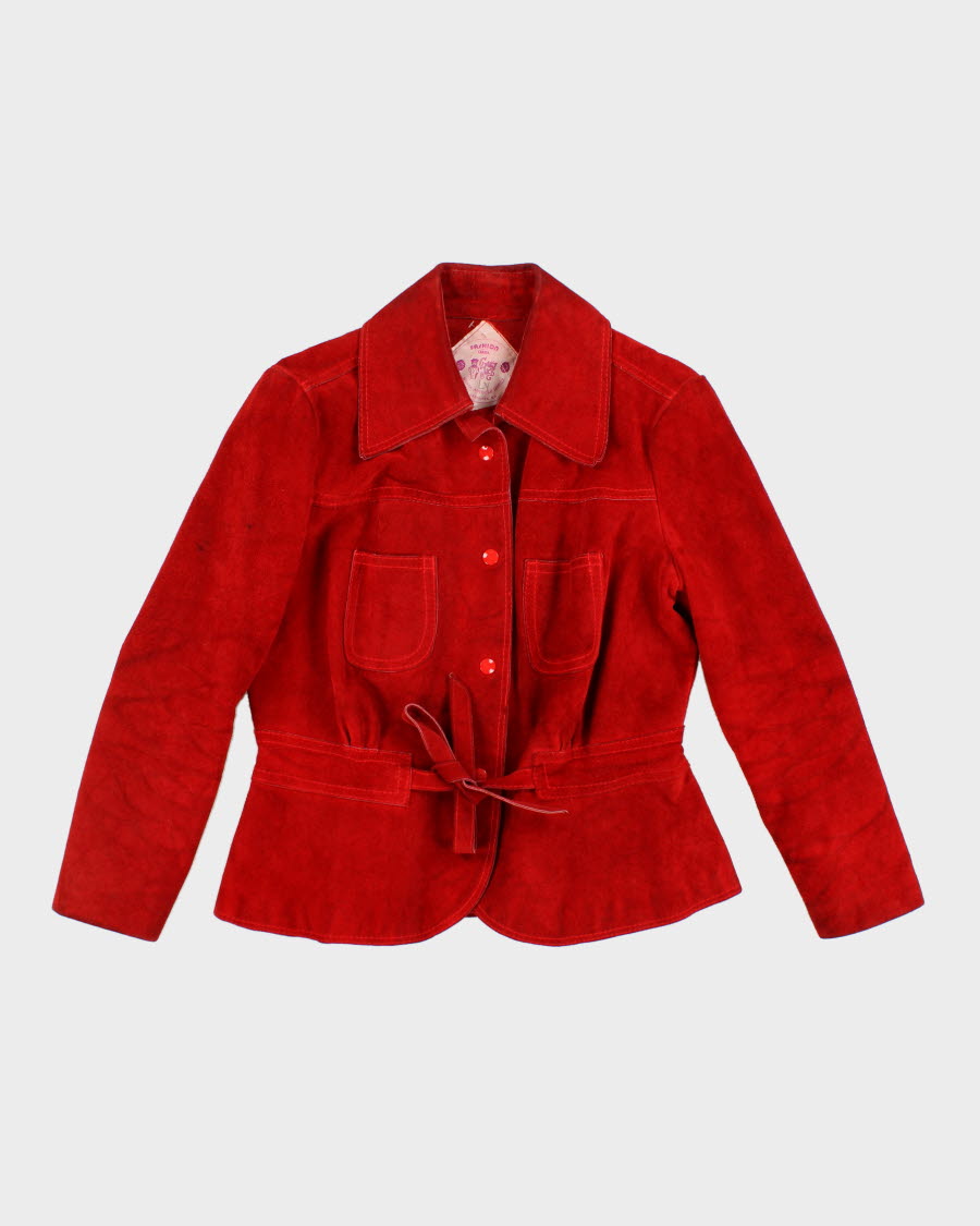 Vintage Woman's Red suede jacket - S