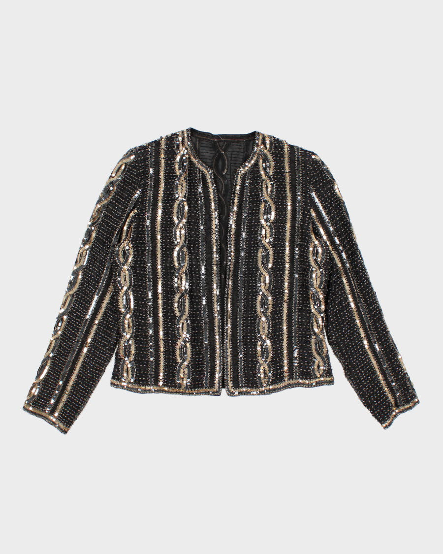Vintage Sequined Party Open Jacket - M