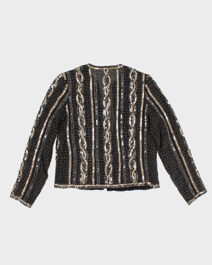 Vintage Sequined Party Open Jacket - M