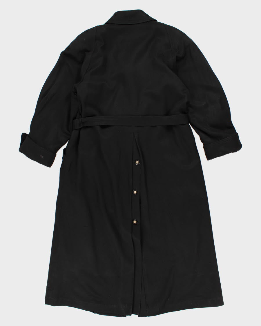 Womens Black Shiff Long Lined Trench Coat - M