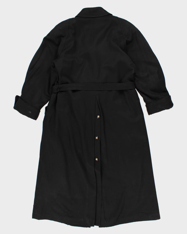 Womens Black Shiff Long Lined Trench Coat - M