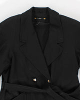 Womens Black Shiff Long Lined Trench Coat - M