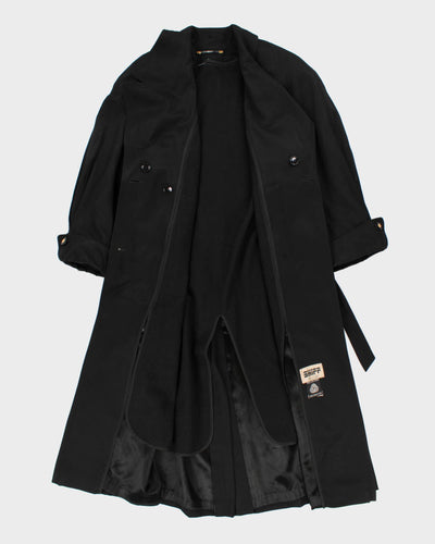 Womens Black Shiff Long Lined Trench Coat - M