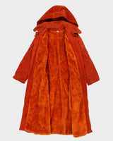 Vintage Woman's Orange Suede Duffle Coat - M
