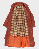 Woman's Tan Long Leather Coat - L