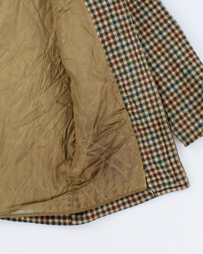 Vintage 1970s Wool Gingham Beige Pendleton Coat - M