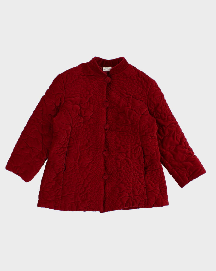 Vintage Woman's Burgundy quilted Jacket - M
