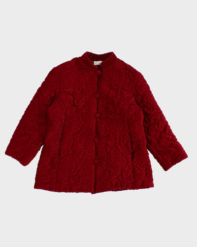 Vintage Woman's Burgundy quilted Jacket - M