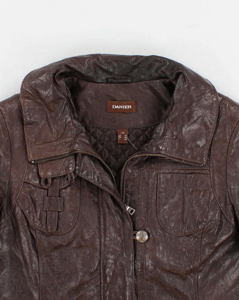 Vintage Women's Brown Denier Leather Jacket - L