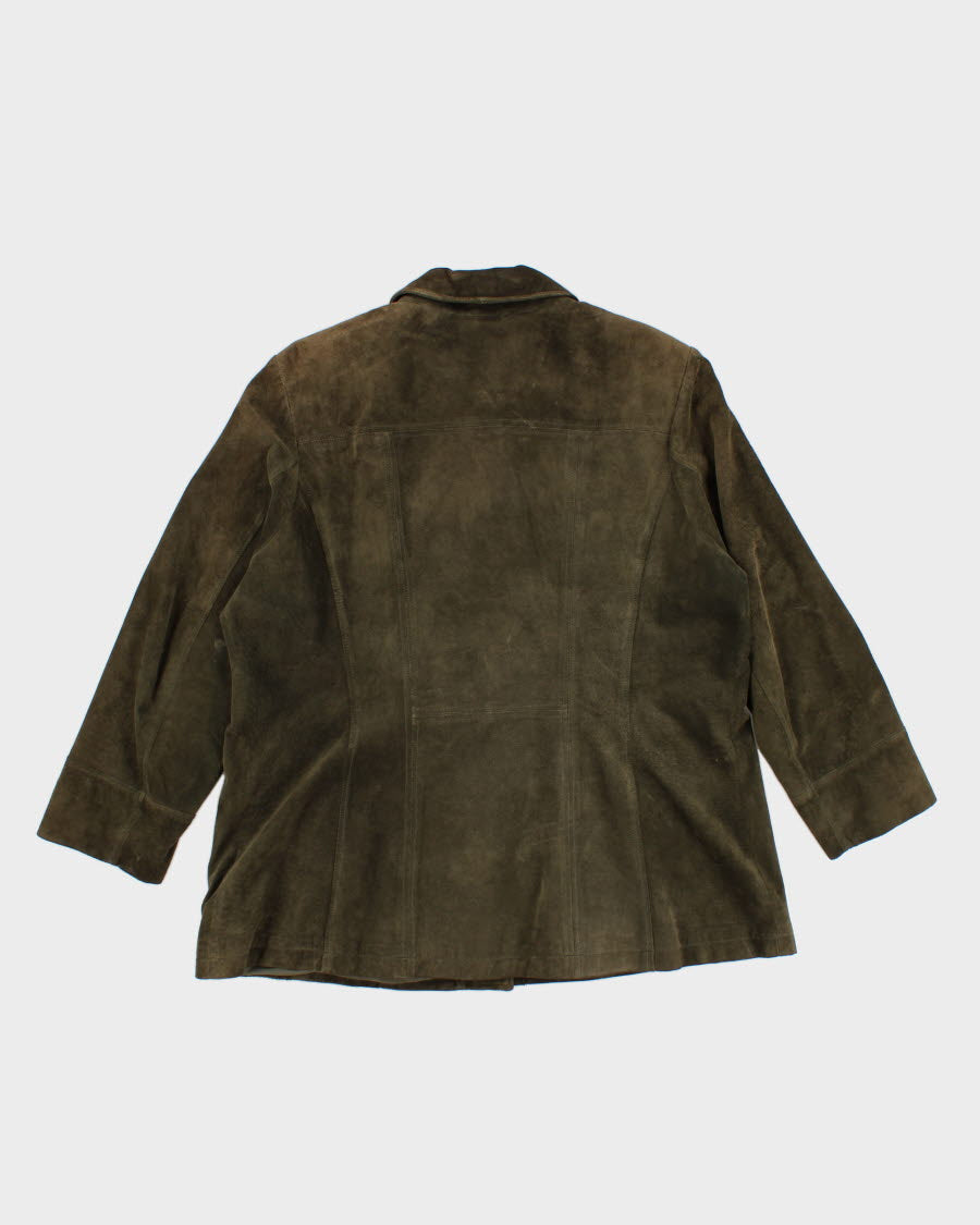 Womens Green Danier Suede Jacket - XL