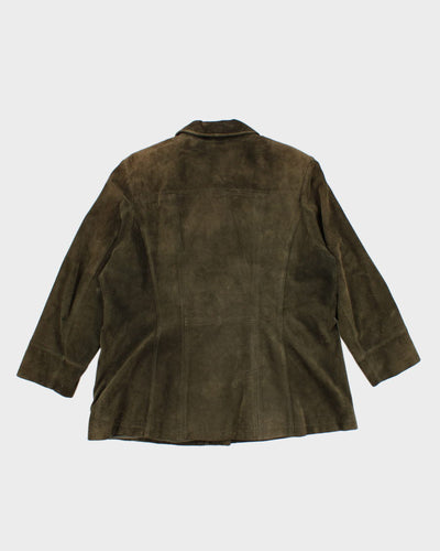 Womens Green Danier Suede Jacket - XL