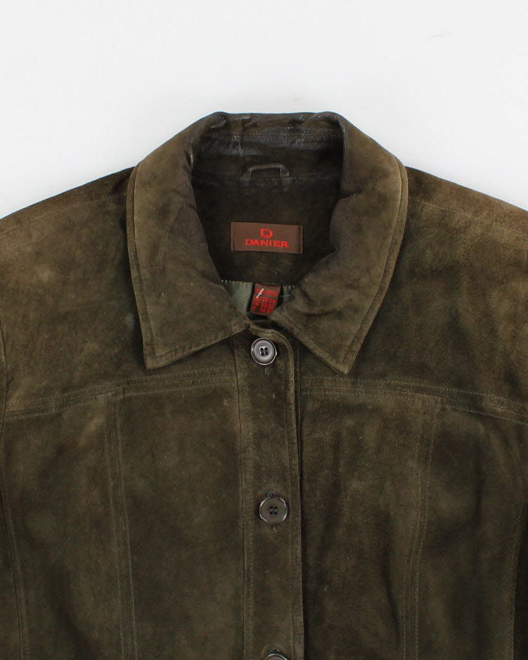 Womens Green Danier Suede Jacket - XL