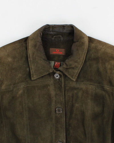 Womens Green Danier Suede Jacket - XL