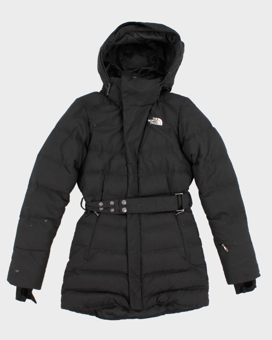 Womens Black The North Face Belted Puffer Coat - XS