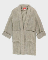 Vintage Women's Sage Green Mohair Knit Coat - S