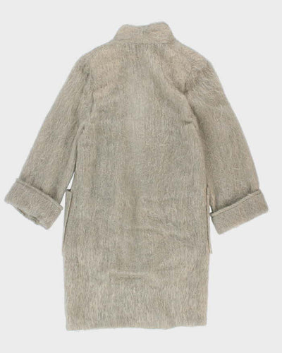 Vintage Women's Sage Green Mohair Knit Coat - S