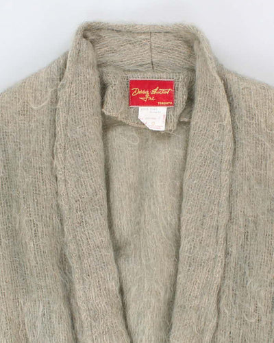 Vintage Women's Sage Green Mohair Knit Coat - S