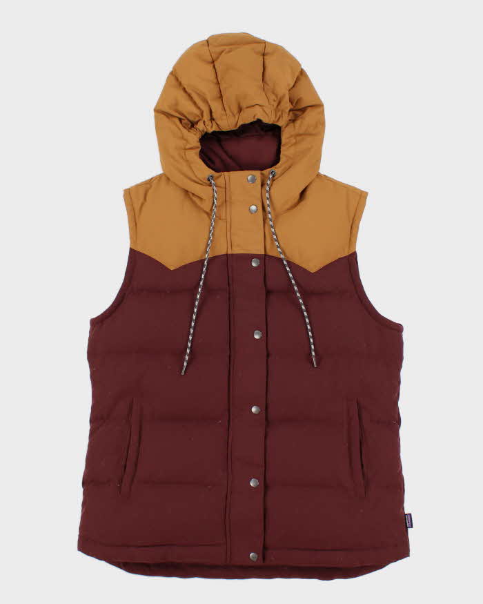 Women's Burgundy Patagonia Hooded Gilet - L