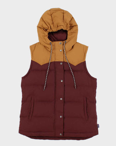 Women's Burgundy Patagonia Hooded Gilet - L