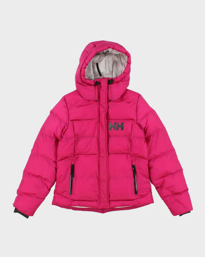 Women's Pink Helly Hansen Hooded  Puffer Jacket - M