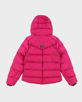 Women's Pink Helly Hansen Hooded  Puffer Jacket - M