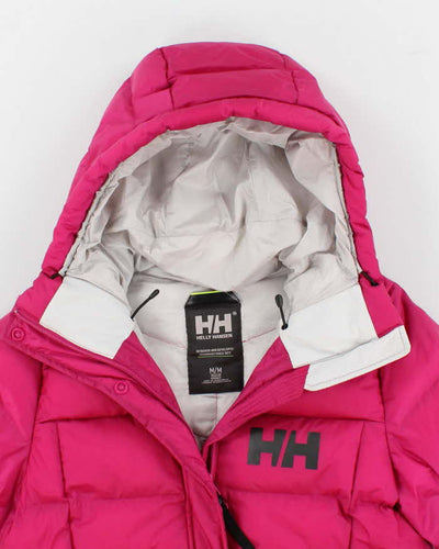 Women's Pink Helly Hansen Hooded  Puffer Jacket - M