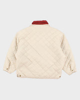Vintage Women's Cream Quilted Jacket - M
