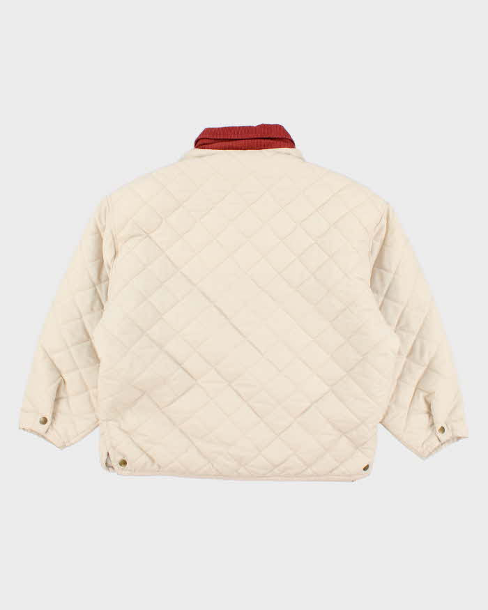Vintage Women's Cream Quilted Jacket - M