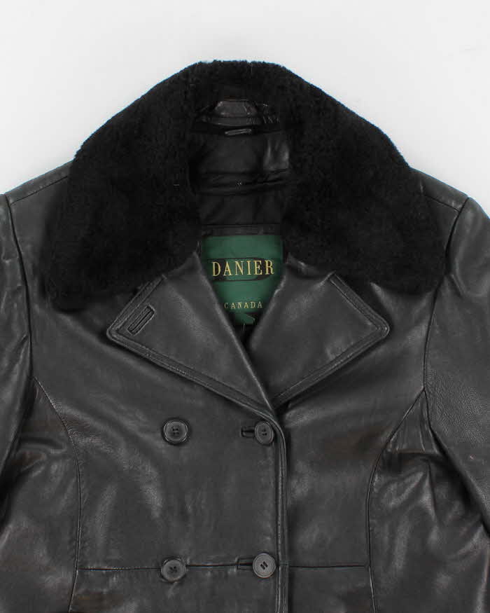 Vintage Women's Black Danier Leather Jacket - M