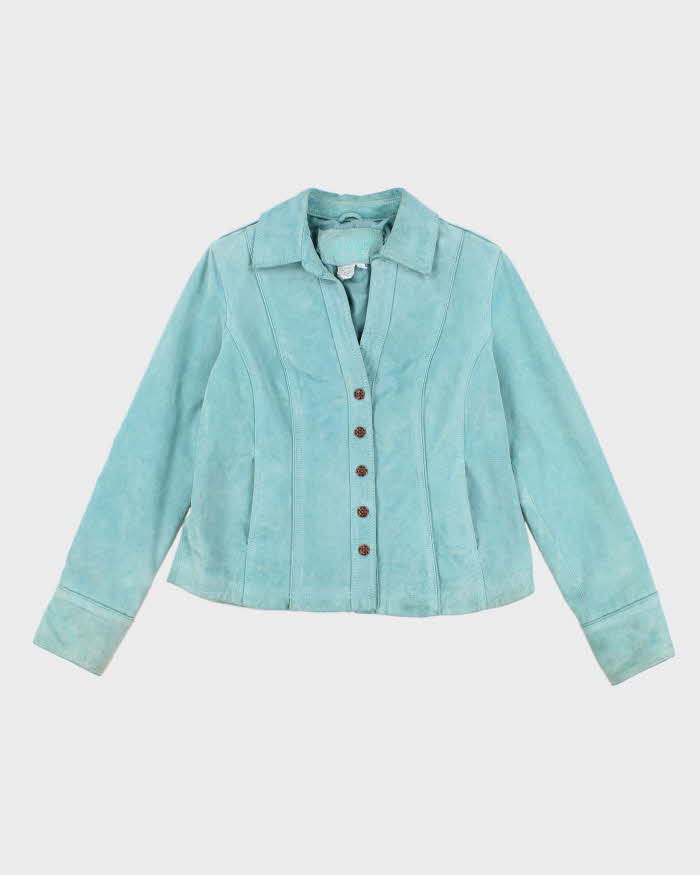 Vintage Women's Turquoise Suede Western Jacket - S