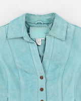 Vintage Women's Turquoise Suede Western Jacket - S