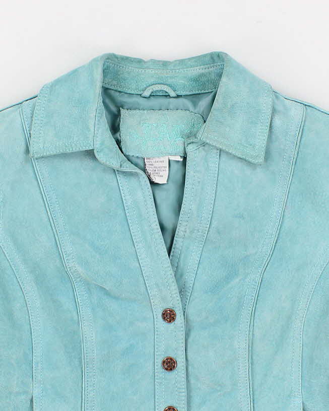 Vintage Women's Turquoise Suede Western Jacket - S
