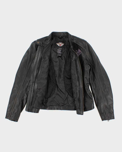 Womens Black Harley Davidson Moto Jacket - M