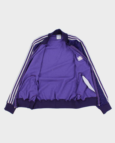 70s/80's Vintage Woman's Purple Adidas ATP Baseball Zip Up Track Jacket - M