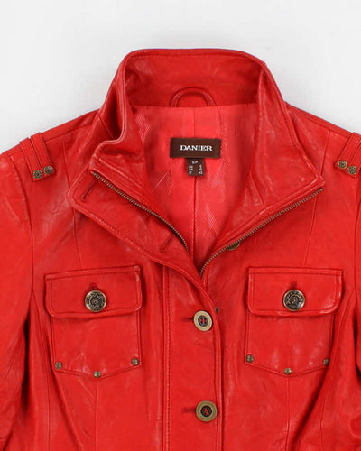 Vintage Women's Red Danier Leather Jacket - S