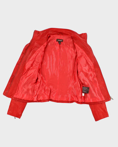 Vintage Women's Red Danier Leather Jacket - S