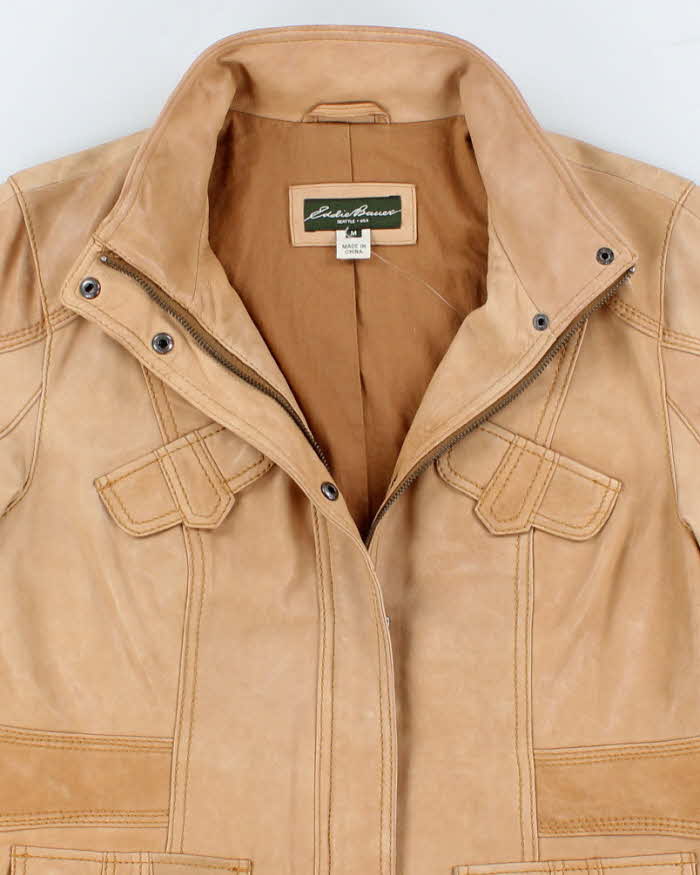 Vintage Women's Tan Eddie Bauer Leather Western Jacket - M
