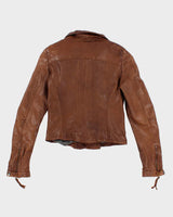Womens Brown  Leather Danier Moto Jacket - S