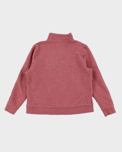 Womens Pink Patagonia Quarter Zip Quilted Sweatshirt - XL