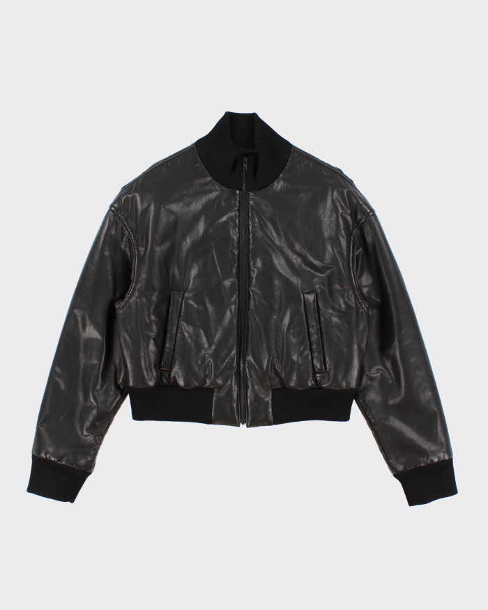 DKNY Leather Bomber Jacket - M
