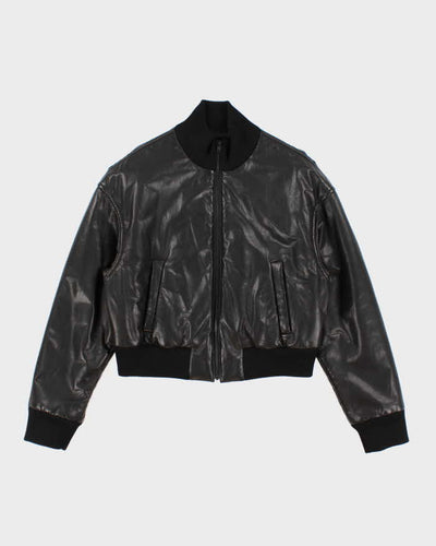 DKNY Leather Bomber Jacket - M