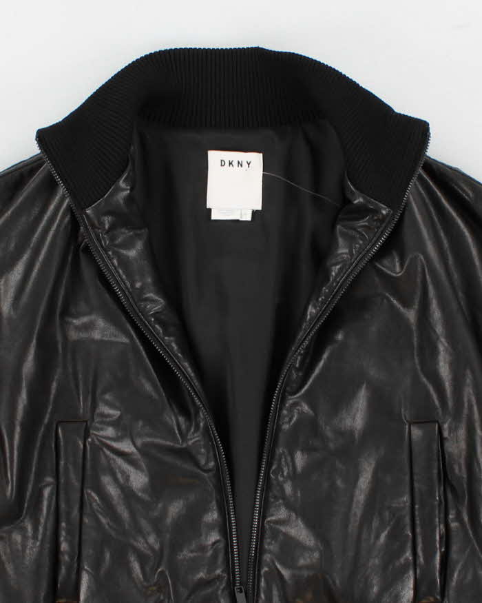 DKNY Leather Bomber Jacket - M