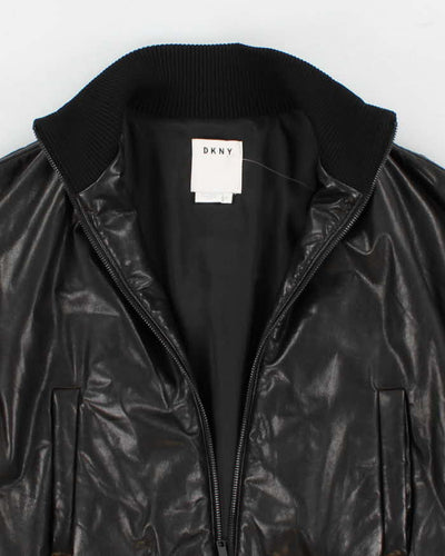 DKNY Leather Bomber Jacket - M