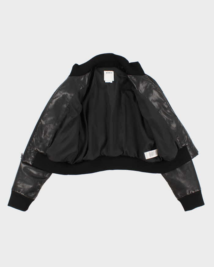 DKNY Leather Bomber Jacket - M