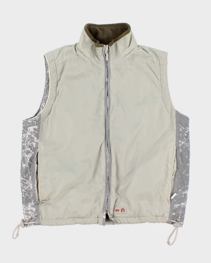 Womens Grey Diesel Zip-Up Fleece Lined Vest - L